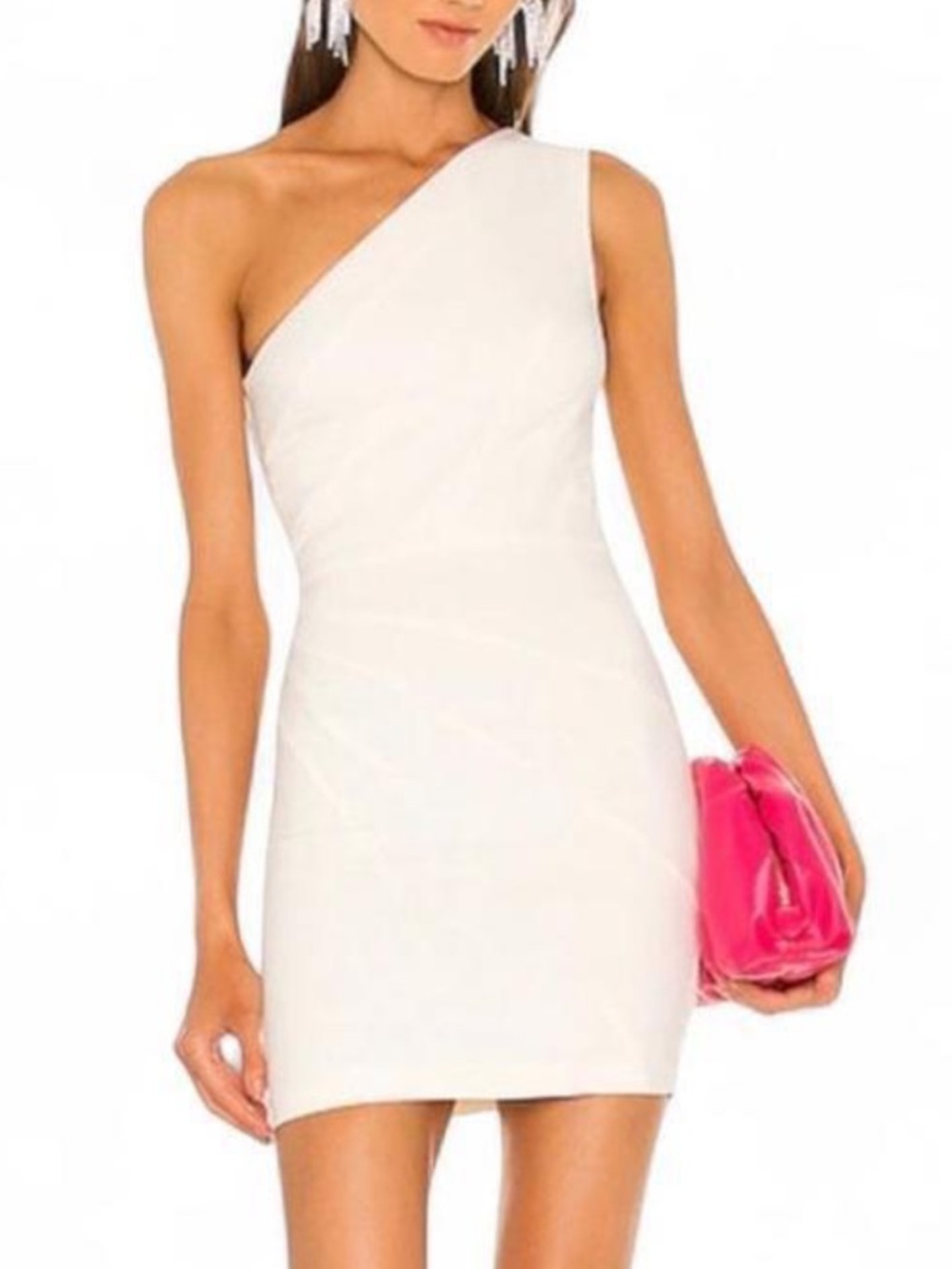 👀EUC! Michael Costello x REVOLVE One Shoulder Ava Dress in Ivory